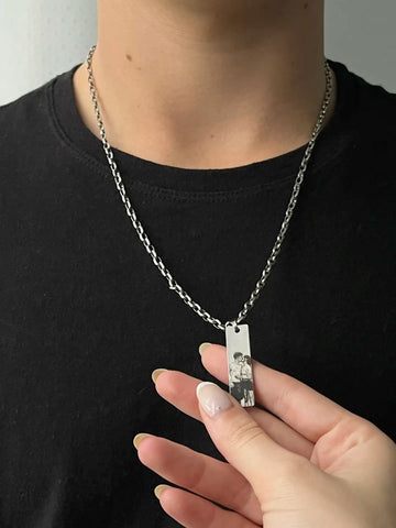 Custom Bar Necklace with Image Unisex Design