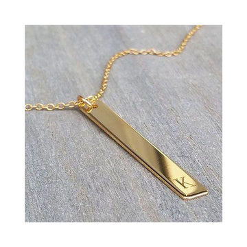 Custom Flat Bar Necklace Name, Alphabet, or Message