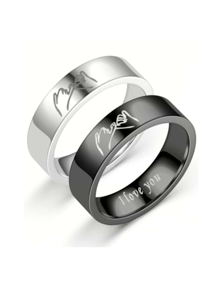 Custom Metal Rings Black & Silver Finish