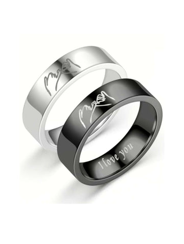 Custom Metal Rings Black & Silver Finish
