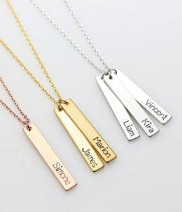 Custom Bar Necklace – Unisex | 1, 2, or 3 Lockets