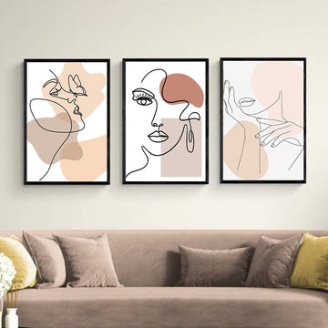 Set of 3 Abstract Women Paintings