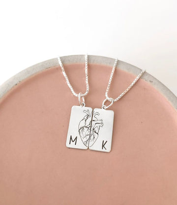 Couple Bar Necklace Custom Image & Text