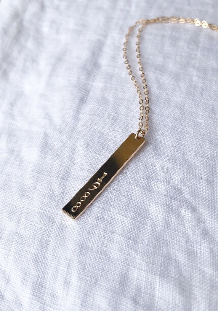 Custom Flat Bar Necklace Name, Alphabet, or Message